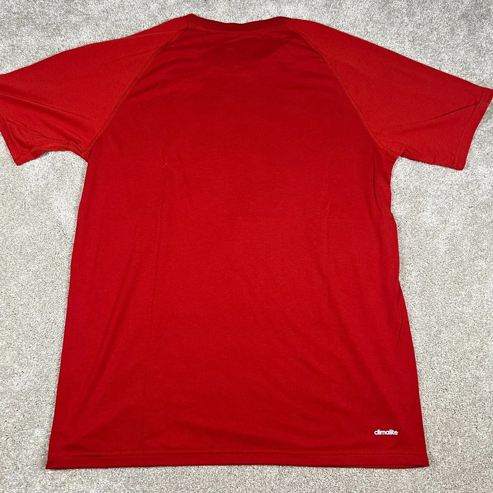 Adidas Mens Large Red Logo NCAA North‎ Carolina State Short Sleeve T-Shirt NWT